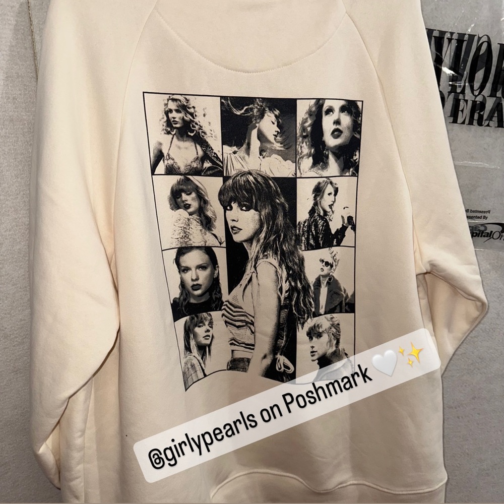 Taylor Swift Exclusive the Eras Tour Beige Hoodie Sweater NEW Official Merch - Picture 11 of 17